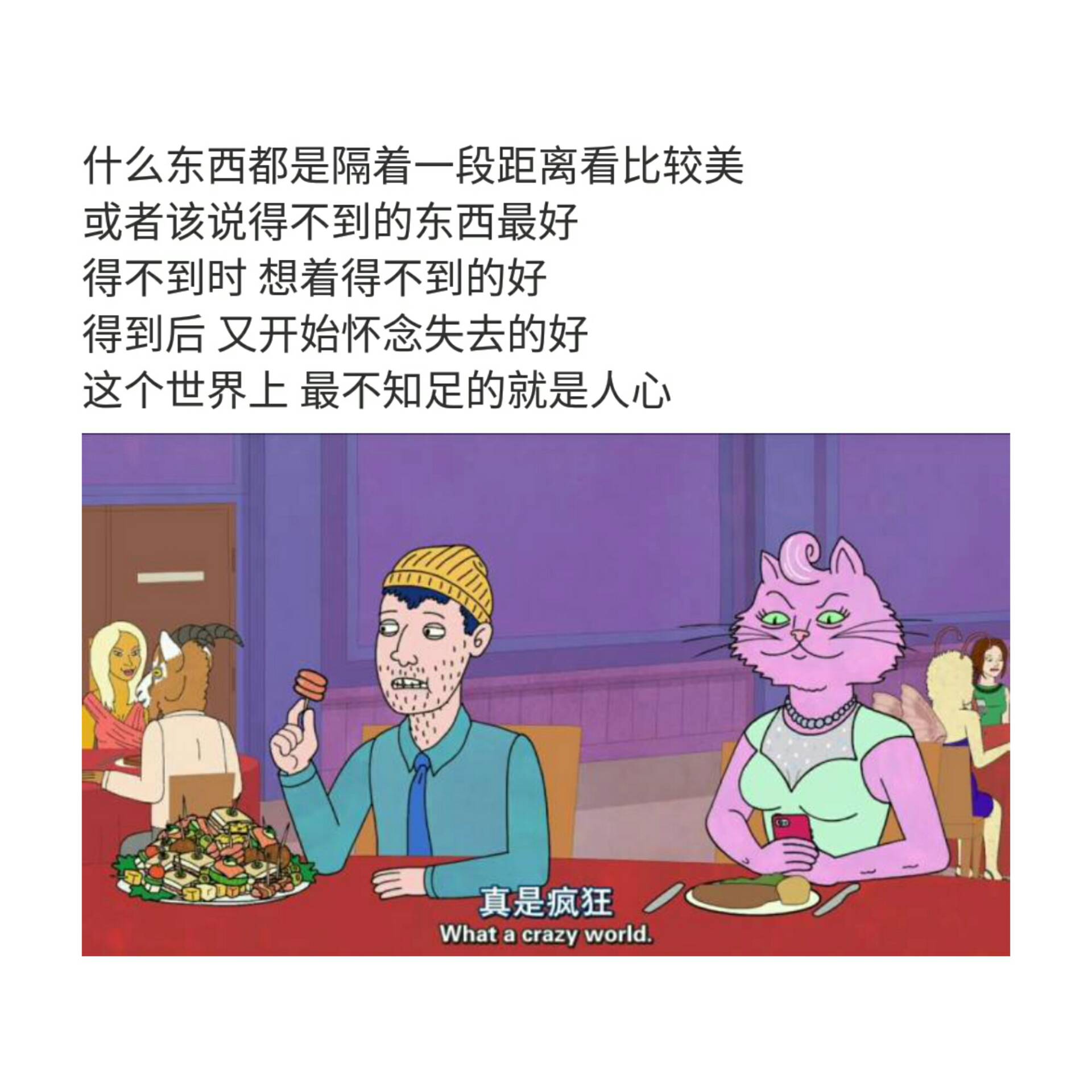 什么东西都是隔着一段距离看比较美 或者该说得不到的东西最好得不到