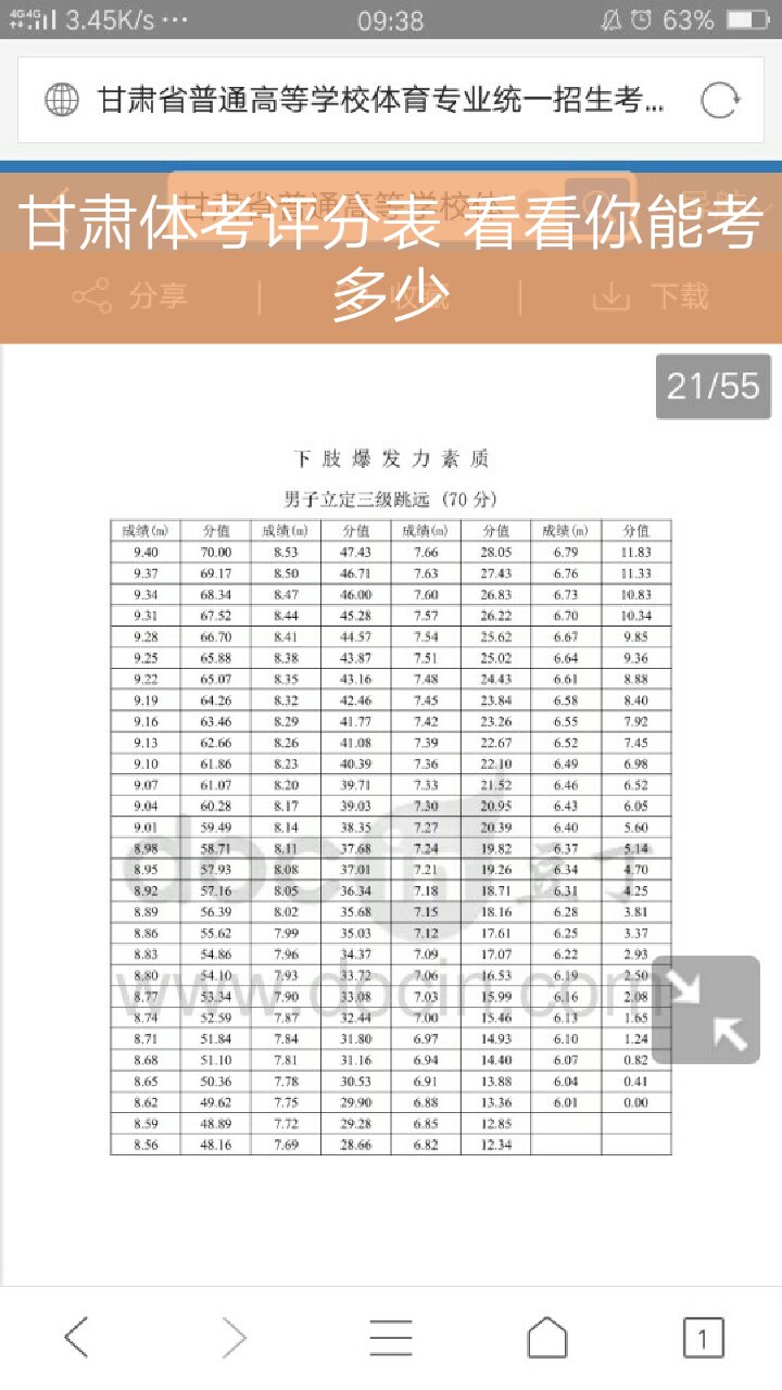 甘肃体考评分表 - 浪场痞816的快手